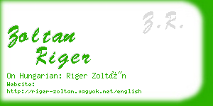 zoltan riger business card